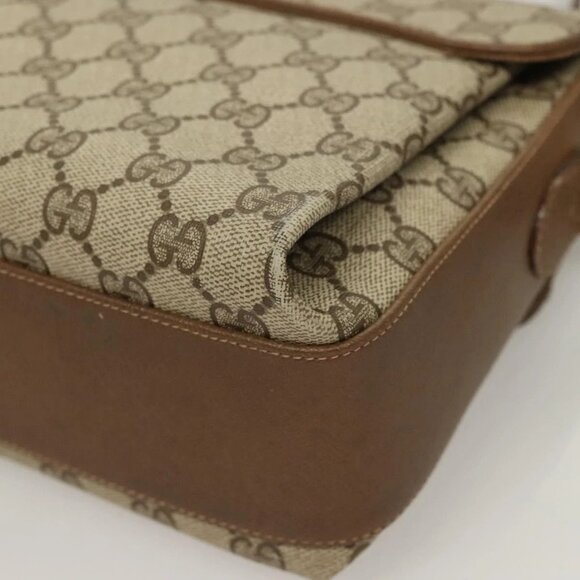 GUCCI GG Supreme Web Sherry Shoulder Bag PVC Beige Gold 904 02 084 Auth BA2769 - Picture 5 of 16
